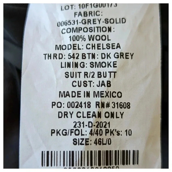 JOS A BANK Traveler Chelsea Sport Coat Blazer Size 46 L Dark Grey NWT $259 - Picture 11 of 13